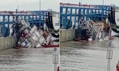 Vídeo flagra rebocador naufragando após não aguentar carga no Rio Amazonas