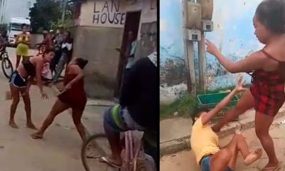 Vídeo mostra mulher brigando com duas. Quebrou o pau em uma e botou a outra pra dormir com um chute na cara
