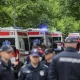 Policiais cercam rua após ataque deixar nove mortos em Belgrado, Sérvia 03/05/2023REUTERS/Djordje Kojadinovic