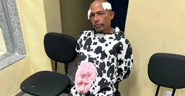 Homem se fantasia de vaca para roubar e acaba linchado por populares antes de ser preso!