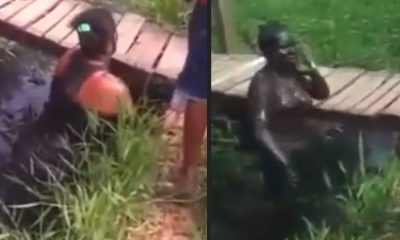 Vídeo : Após descobrir traição, fiel pega amiga talarica e faz amiga imitar um bodó com banho de lama em Coari