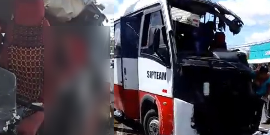 Vídeo +18: Grave acidente entre ônibus e micro-ônibus deixa vários feridos em Manaus