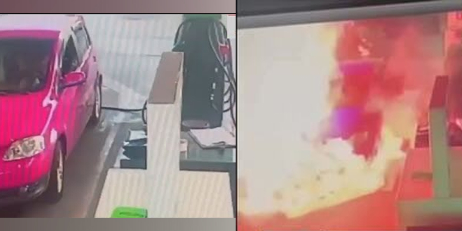 Vídeo: Carro com 3 mulheres dentro explode em posto de gasolina