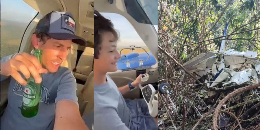 Vídeo: Filho de 11 anos pilota avião enquanto o pai bebe cerveja, dias antes do acidente que matou os dois