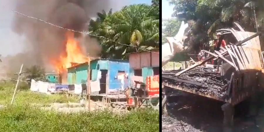 Vídeo : Casa pega fogo e morador perde tudo na zona leste de Manaus