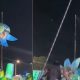 "Corda"de guindaste desprende e item cai de 8m durante Festival Folclórico de Humaitá. Veja vídeo