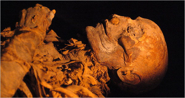 Múmia foi identificada a partir de DNA e dente que tinha o nome da rainha gravado. / Foto : Divulgação