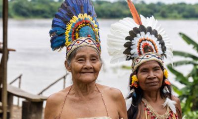 Amazonas, Colômbia - 17 de fevereiro de 2022 Os Ticuna (também Magüta, Tucuna, Tikuna ou Tukuna) são um povo indígena do Brasil, Colômbia e Peru, que vivem do turismo vendendo seu artesanato e mostrando tradições aos visitantes. / Foto : Divulgação IStock
