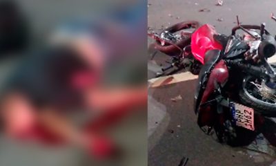 Vídeo +18 : Motociclista perde a vida de forma instantânea em um violento acidente ocorrido logo após a ponte Rio Negro.