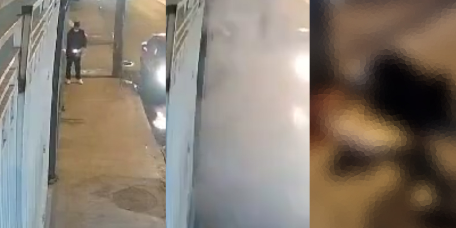 Vídeo +18 : Câmera de Segurança flagraa momento em que mulher acende algo e explode na calçada!