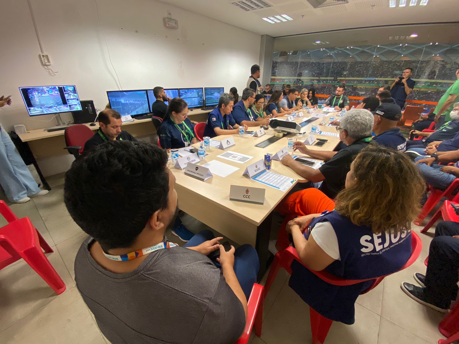 Centro de Cooperação da Cidade reforça monitoramento estratégico durante evento futebolístico na Arena da Amazônia / Foto : Divulgação