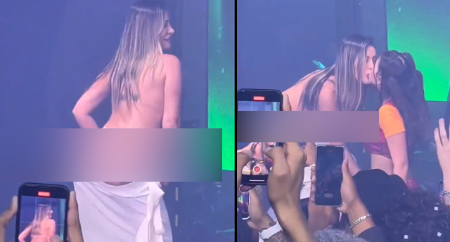 Vídeo+18: MC Pipokinha beija Andressa Urach pelada em show