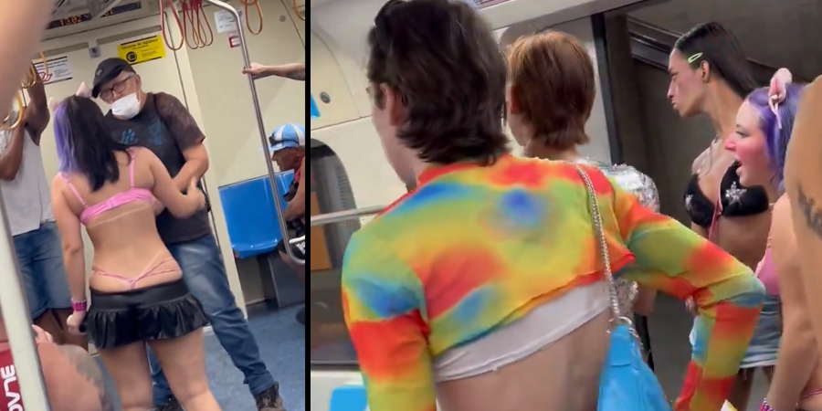 Vídeo : Belle Belinha e amigues expulsam de metrô idoso tarado que tirava foto delas sem autorização