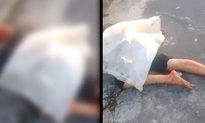Vídeo +18: Homem, ainda não identificado, jogado em rua no bairro Jorge Teixeira