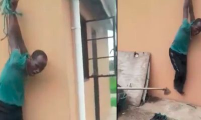 Vídeo chocante mostra homem sendo lambeado com fio de roçadeira!