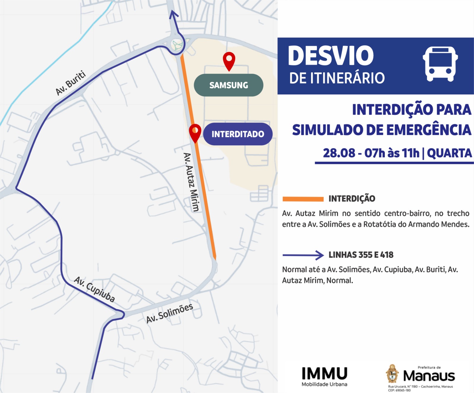 Autaz Mirim terá pista interditada para simulação de emergência na rede de gás natural