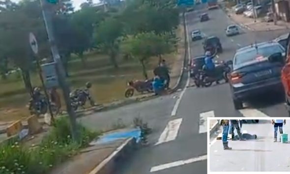 Motociclista foi atropelado por um carro e ficou em estado grave na Avenida das Torres