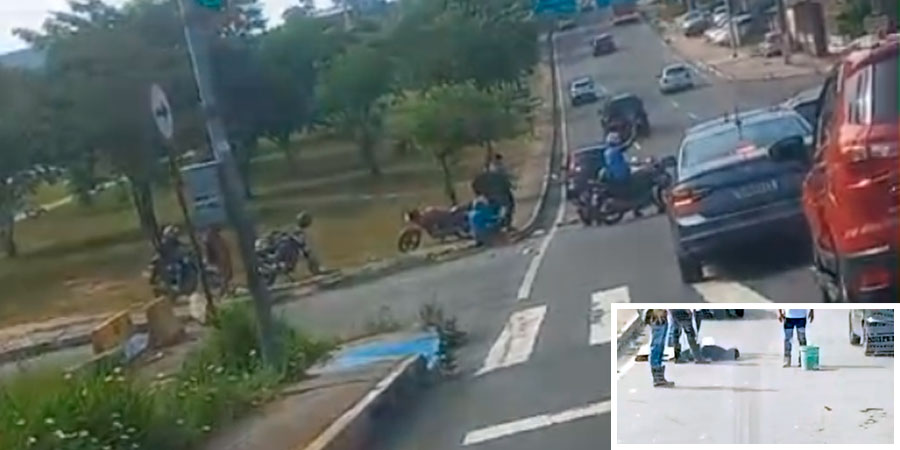 Motociclista foi atropelado por um carro e ficou em estado grave na Avenida das Torres