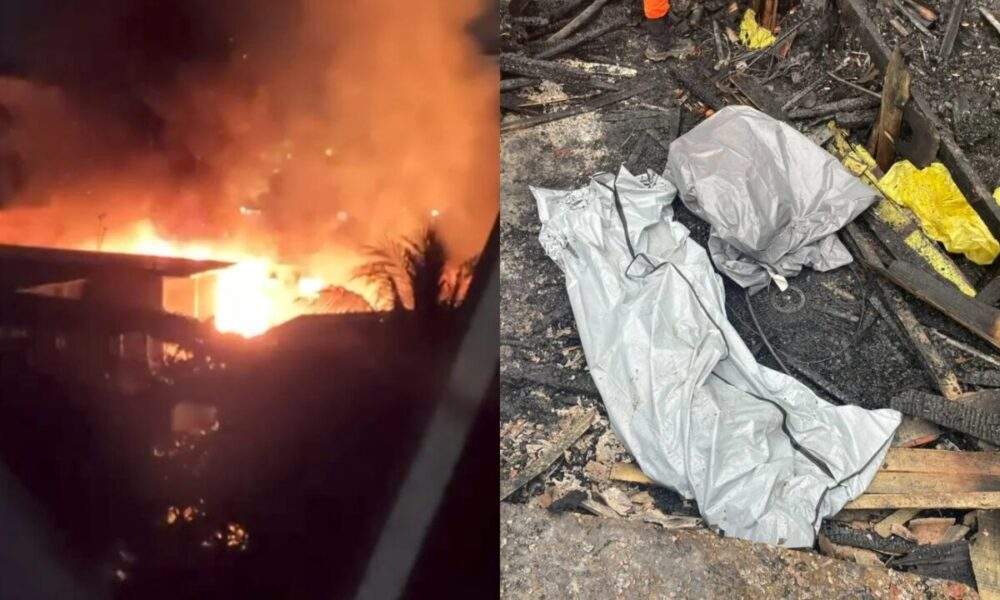 Mãe e filho morrem abraçados durante incêndio que destruiu casas em Manaus / Foto - Reprodução