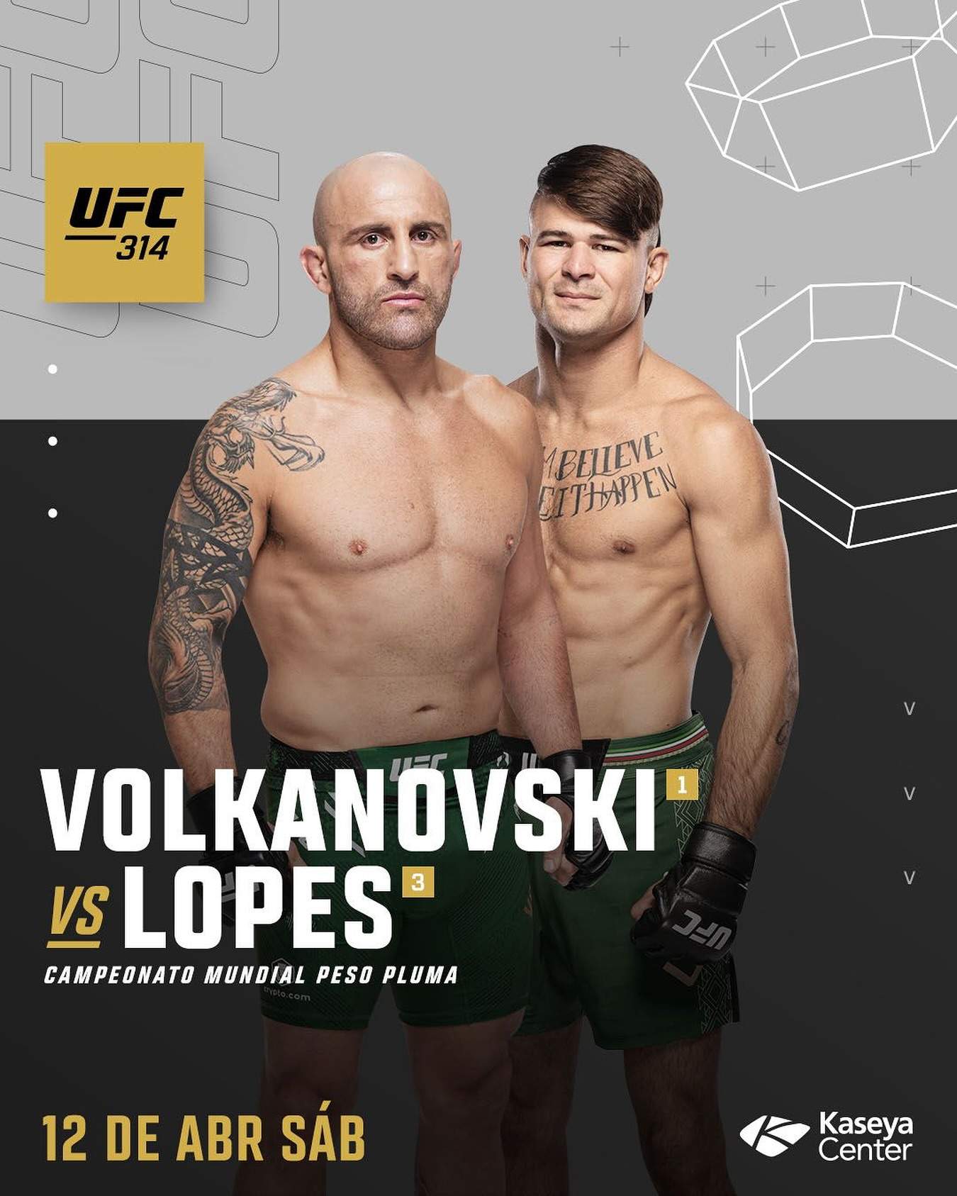 Manauara Diego Lopes disputa cinturão dos pesos-penas do UFC hoje a noite!