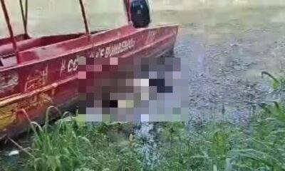 Corpo em decomposição é encontrado boiando em igarapé no bairro São Jorge, em Manaus / Foto : Reprodução