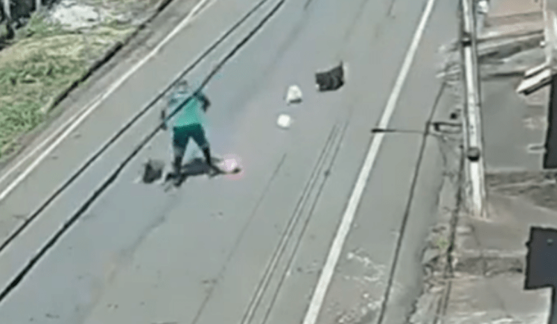 Ataque brutal: gari corre por socorro após ser atacado por dois pitbulls / Foto - Reprodução