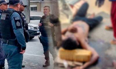 Populares espancam assaltante até a chegada da polícia. Criminoso ainda foi baleado!