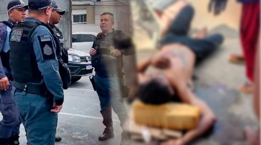 Populares espancam assaltante até a chegada da polícia. Criminoso ainda foi baleado!