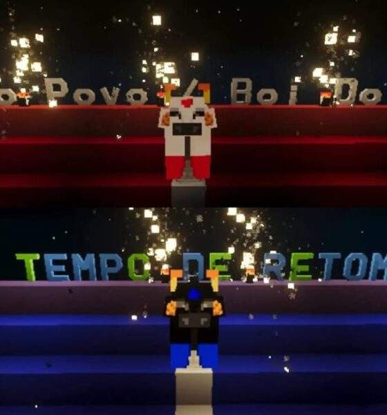 Jogador recria o Bumbódromo de Parintins no Minecraft e conquista a web com homenagem à cultura amazônica