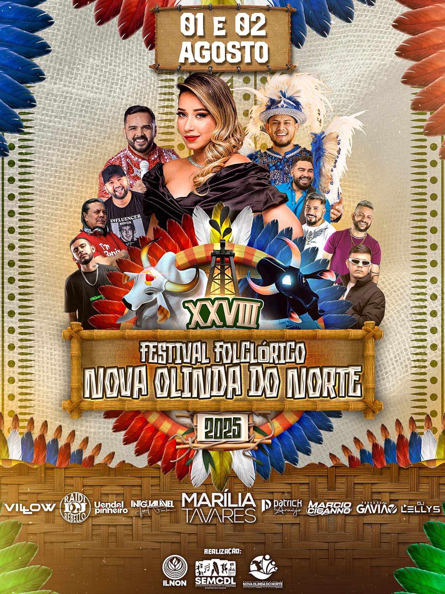 Confira a programação completa do Festival Folclórico de Nova Olinda Norte 2025 !