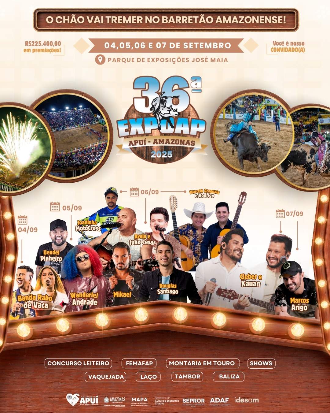 Mais de R$ 230 mil em prêmios vão movimentar a 36ª ExpoAP em Apuí / Foto : Divulgação