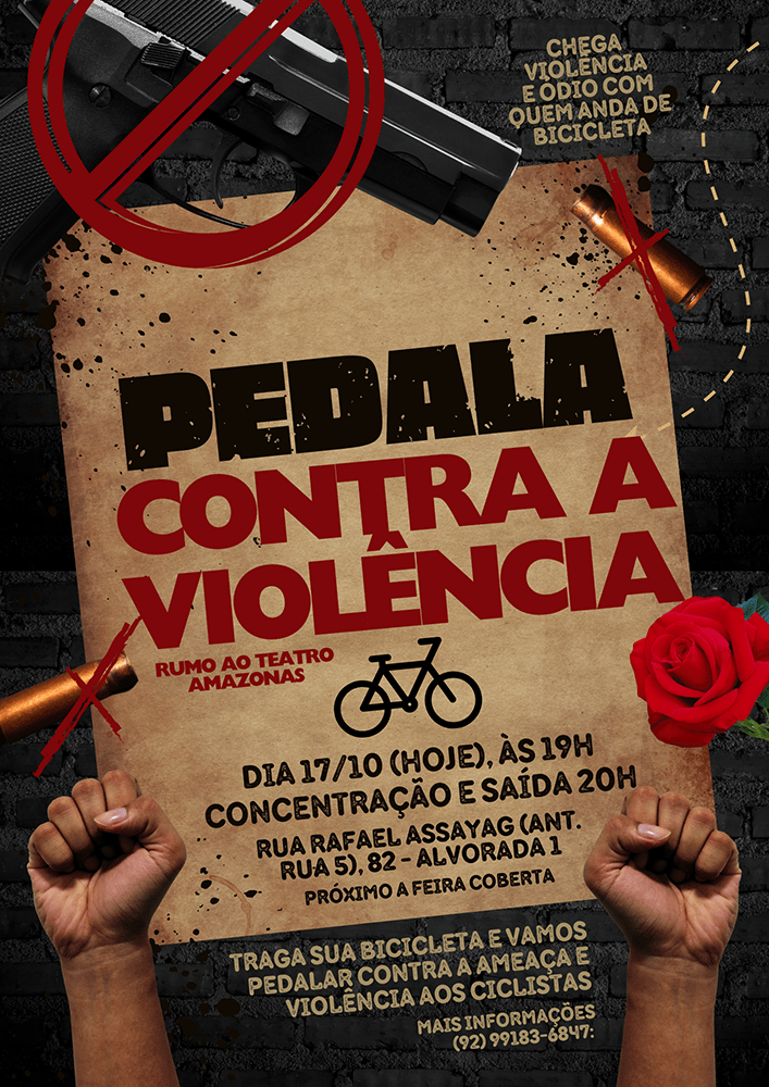 Pedala Livre realiza “Pedala Contra a Violência” nesta sexta (17/10), em Manaus / Foto : Divulgação