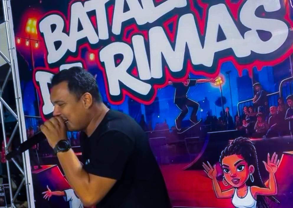 Venezuelano Ryan Vasquez faz apresentação marcante na primeira edição da Batalha de Rima no interior do Amazonas / Foto : Divulgação