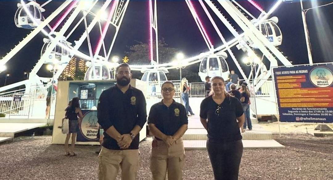 Roda-Gigante da Ponta Negra passa por fiscalização do Crea-AM e está em conformidade com normas técnicas / Foto : Divulgação
