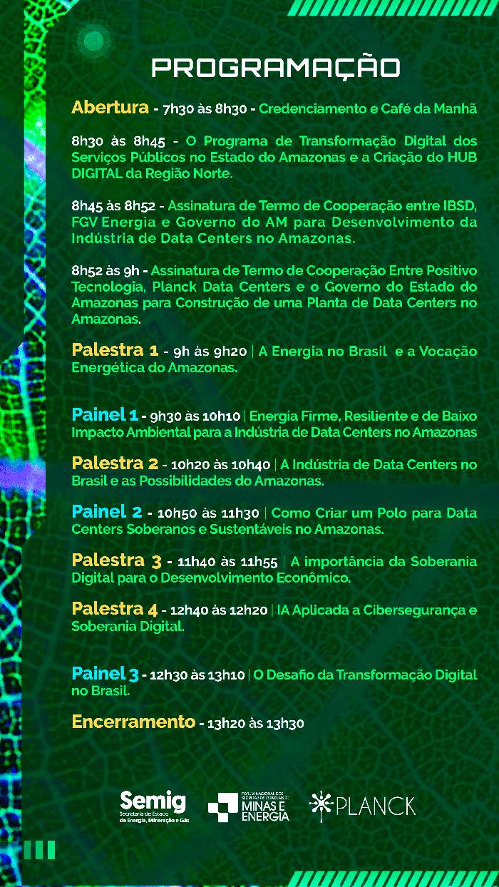 Amazonas avança para o futuro digital com Seminário sobre Datacenters Soberanos