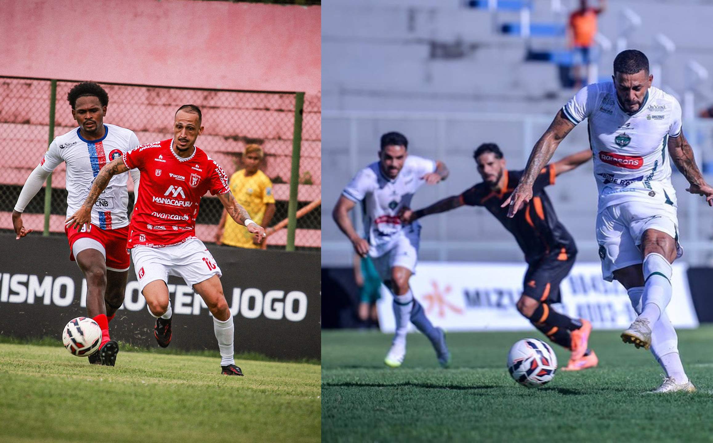 Princesa do Solimões e Manaus farão o duelo para saber quem encara o Nacional na semifinal do 1º turno do Amazonense / Créditos: Thiago Lemmus e Lucas Marinho