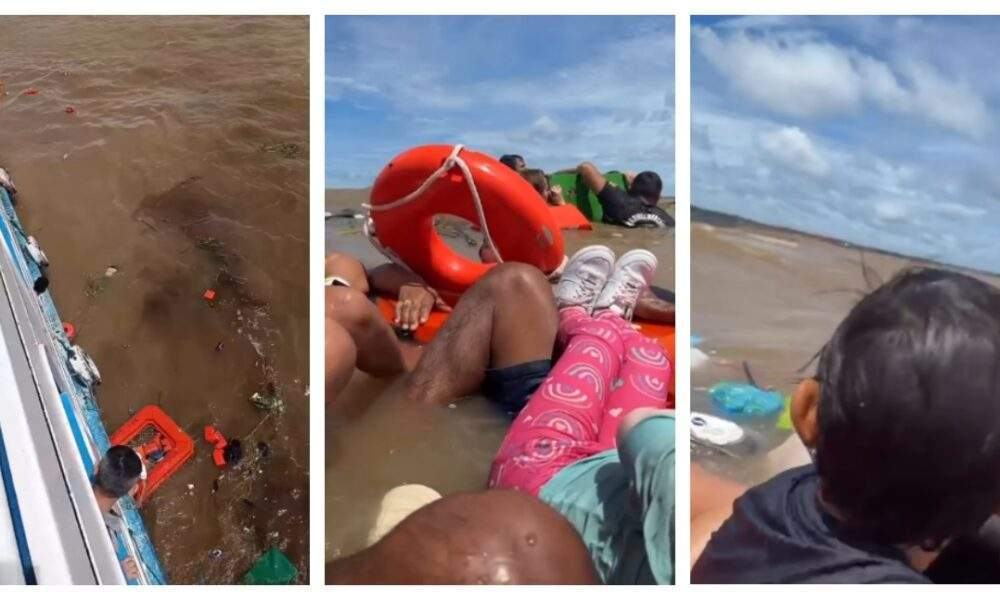 Bombeiros identificam possível localização de lancha naufragada a 50 metros de profundidade no Encontro das Águas