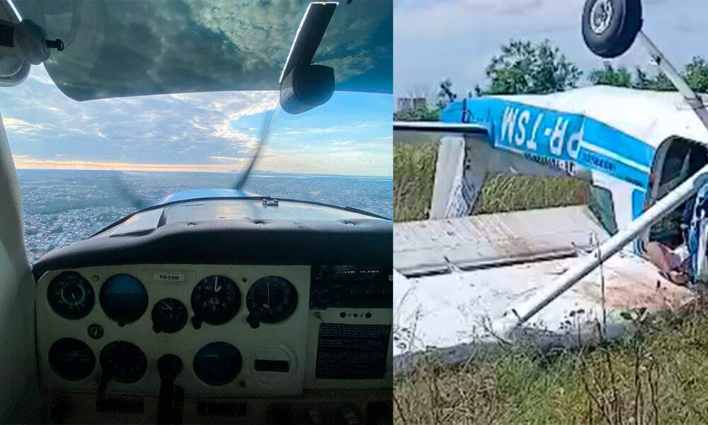 Tragédia no Aeroclube de Manaus: avião cai na manhã deste sábado e deixa uma pessoa morta / Foto : Divulgação