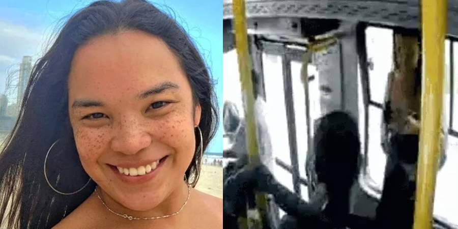 mulher cai de onibus apos janela se soltar