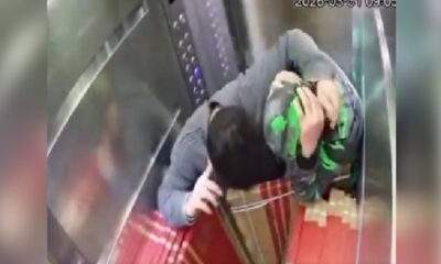 elevador despenca com trabalhadores durante serviço e vídeo impressiona nas redes sociais