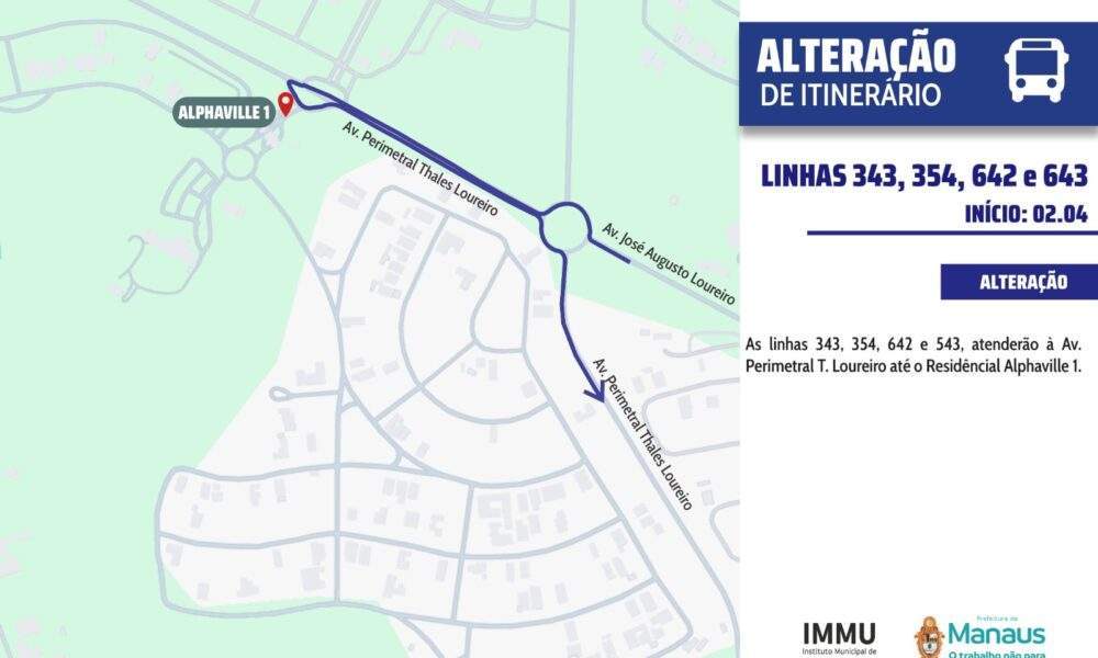 prefeitura de manaus altera itinerário de linhas de ônibus na zona norte a partir de quinta feira