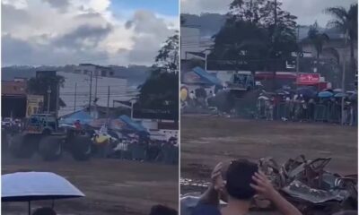acidente com monster truck