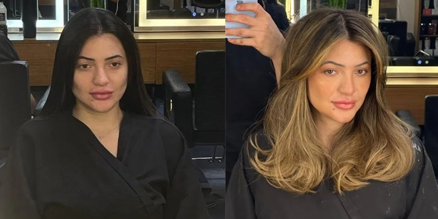 antes e depois de cliente que esfaqeou cabeleireiro