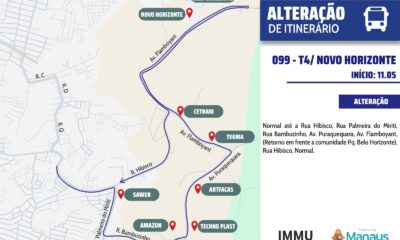 mapa do itinerário