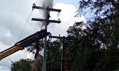 descarga elétrica em rede de alta tensão deixa trabalhador em estado gravíssimo no am