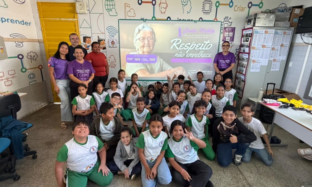 prefeitura de manaus leva campanha ‘junho violeta’ a escolas municipais e conscientiza alunos sobre o respeito à pessoa idosa