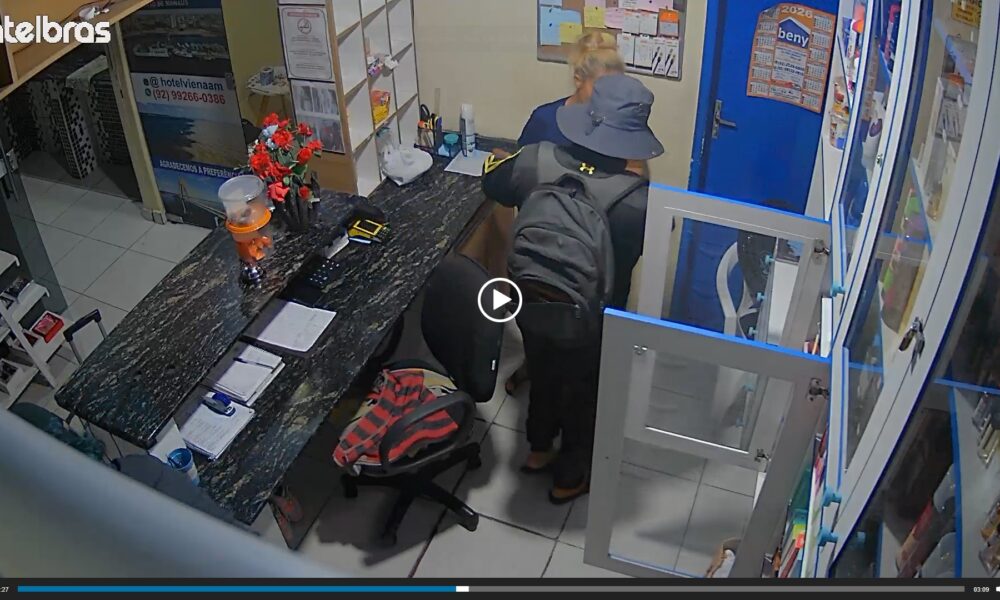 Câmeras registram assalto a hotel no Centro de Manaus; veja