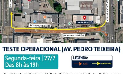 prefeitura de manaus realiza teste operacional para avaliar novo fluxo de veículos na avenida pedro teixeira