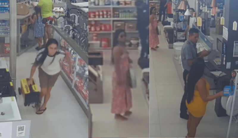 trio feminino distrai funcionários e furta máquina de solda em loja na zona norte de manaus