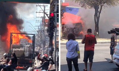 vÍdeo caminhão pega fogo na avenida autaz mirim e mobiliza corpo de bombeiros em manaus